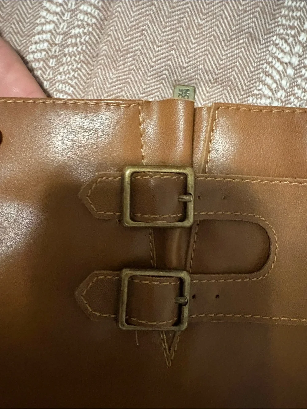 Kenneth Cole Tall Buckle Riding Boots in Cognac
